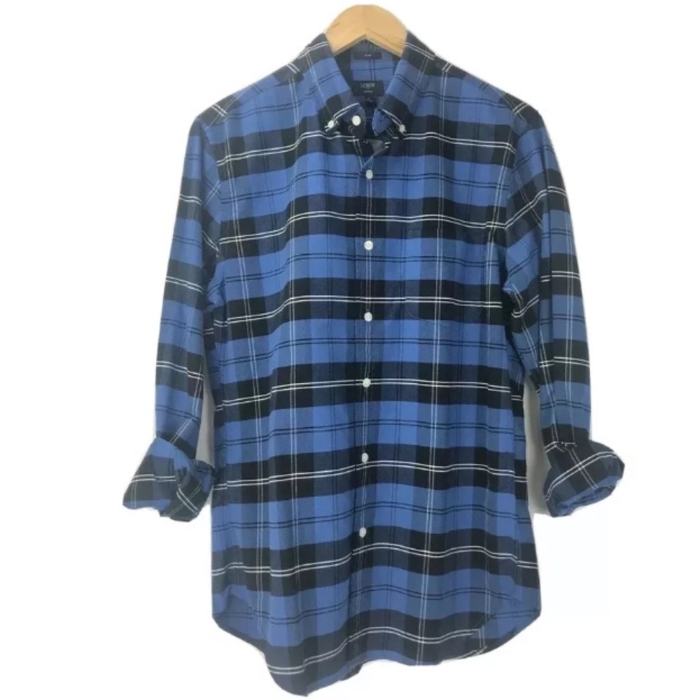 J Crew Plaid Herringbone Button Up